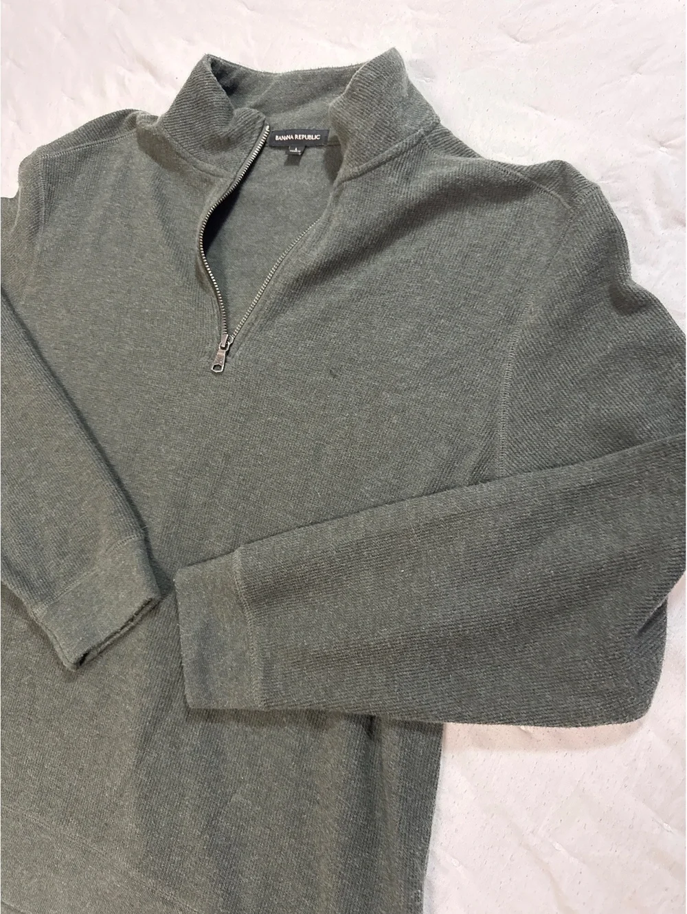 Banana Republic Men's Full Zip Sweater Size L Green